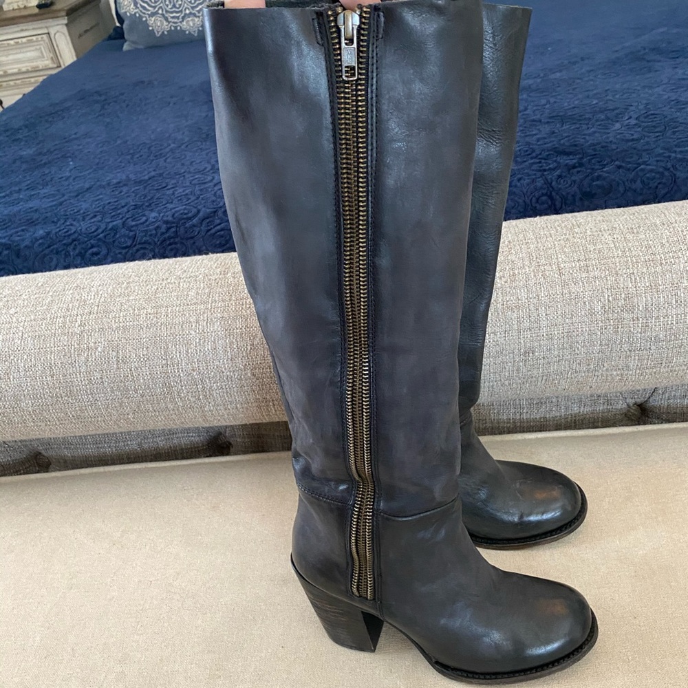 Black knee high Freebird boots